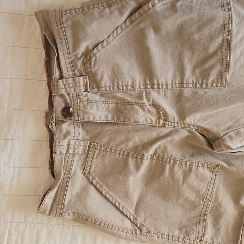 Kensie Jeans The Ella High Rise Straight Khaki Utility Cargo Pants Size 2 / 26 - Picture 3 of 14